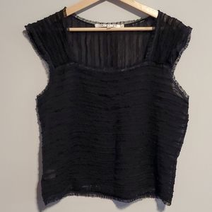 STUDIO M Sheer ruffled top